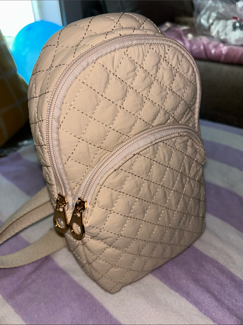 Universal Thread Quilted Mini Backpack in Cream